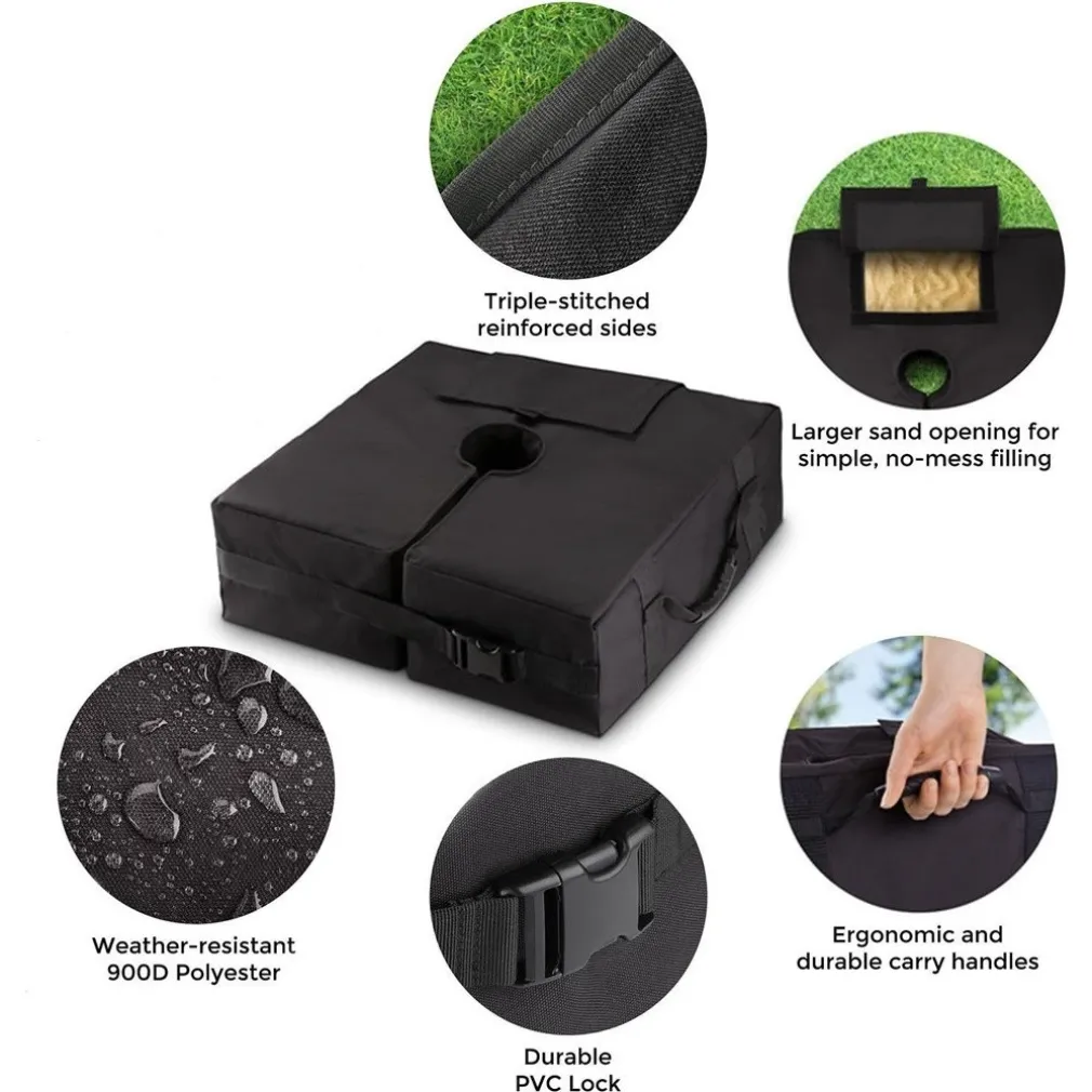 BORSA PER BASE OMBRELLONE DA GIARDINO STACCABILE QUADRATO AMPIA APERTURA MANIGLIE 020682