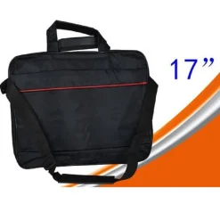 BORSA PER NOTEBOOK LAPTOP FINO A 17" NERA CON TASCA ANTERIORE PORTA OGGETTI L06