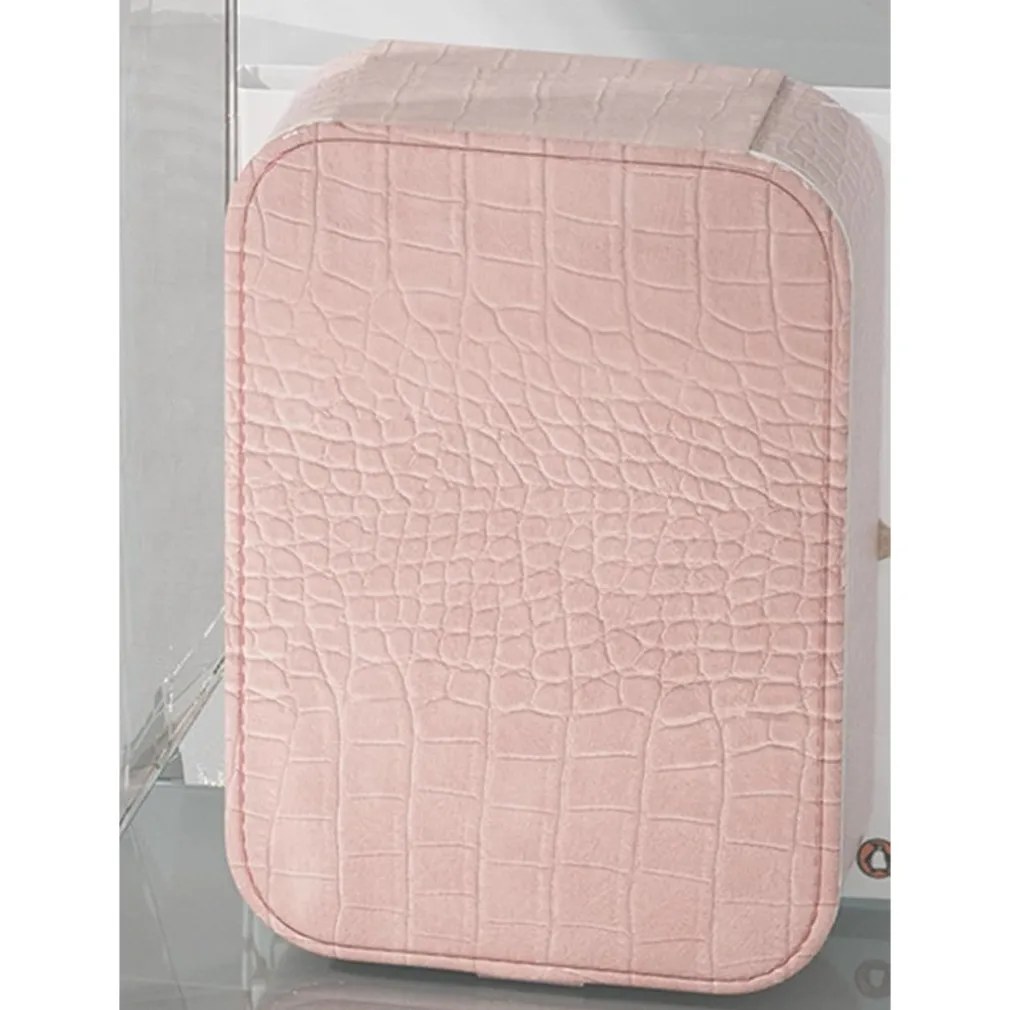 BORSA PER TRUCCHI CON SPECCHIO ILLUMINATO CUSTODIA COSMETICI MOTIVO A COCCODRILLO ROSA
