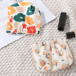 BORSA PER TRUCCO COSMETICI TASCABILE DONNE TOILETTE DECORATA VIAGGIO CAMPEGGIO