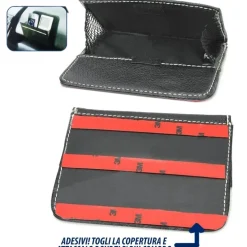 BORSA PORTA OGGETTI SMARTPHONE GPS CHIAVI TASCHE ECO PELLE NASTRO ADESIVO AUTO