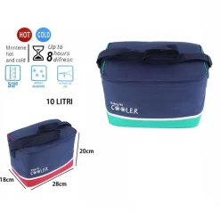 BORSA TERMICA 10 LITRI FRIGO BORSETTA SPIAGGIA MARE ESCURSIONE PIC NIC BLU 8 ORE