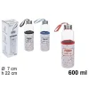 BOTTIGLIA BORRACCIA DI VETRO 600 ML CON COPRIBOTTIGLIA COLORATO 22CM VARI COLORI