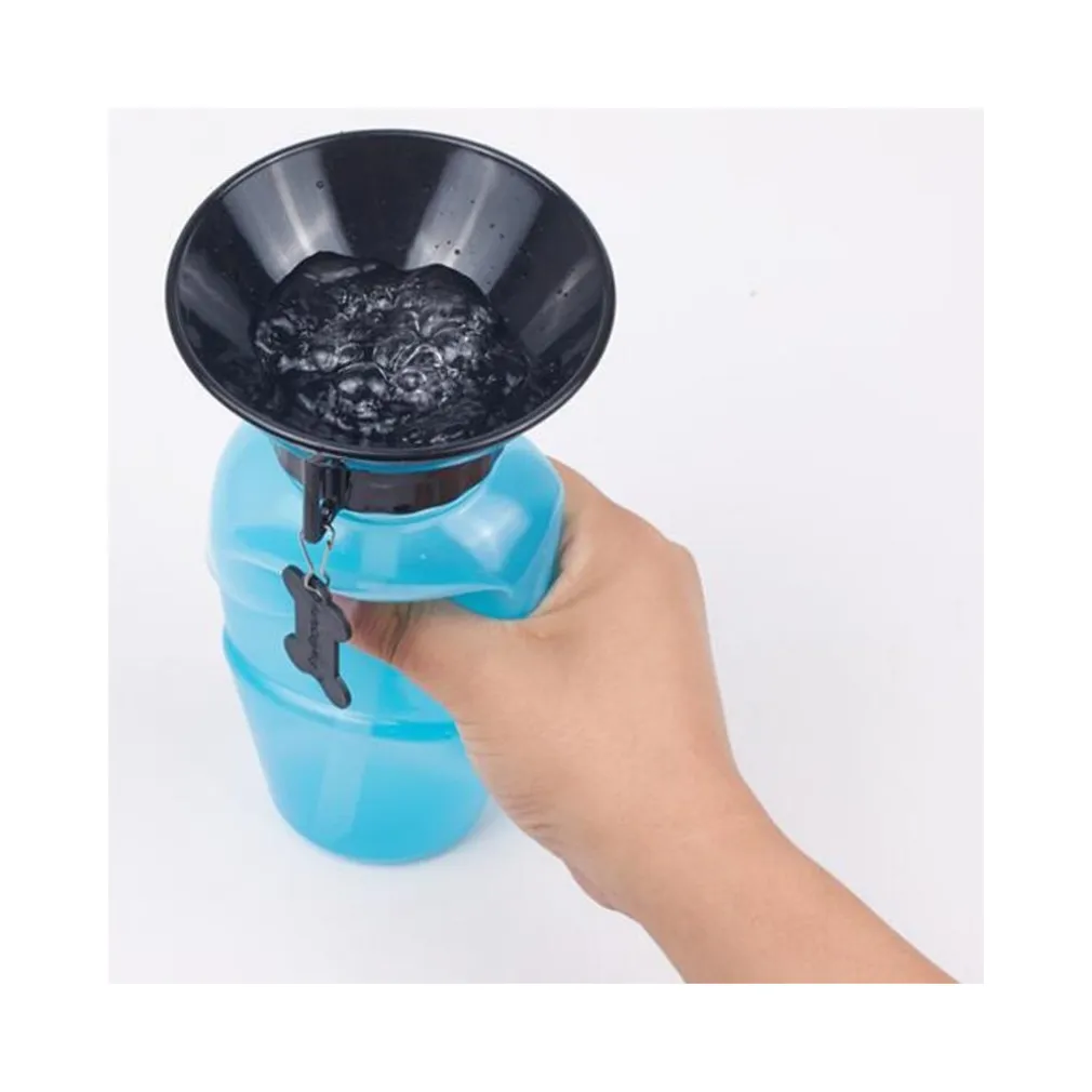 BOTTIGLIA DISPENSER ACQUA 400 ML CANE CANI GATTO GATTI CON CIOTOLA DA VIAGGIO
