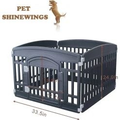 BOX A 4 PANNELLI CON PORTA RECINTO PER CANI GATTI ANIMALI TAGLIA MEDIA PICCOLA