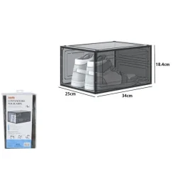 BOX CONTENITORE PER SCARPE CALZATURE SCATOLA PORTASCARPE INPILABILE 34X25X18.4CM 87649