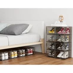 BOX CONTENITORE PER SCARPE CALZATURE SCATOLA PORTASCARPE INPILABILE 34X25X18.4CM 87649