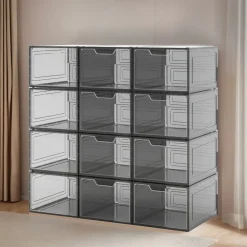 BOX CONTENITORE PER SCARPE CALZATURE SCATOLA PORTASCARPE INPILABILE 34X25X18.4CM 87649