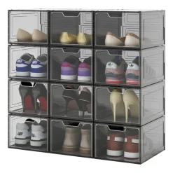 BOX CONTENITORE PER SCARPE CALZATURE SCATOLA PORTASCARPE INPILABILE 34X25X18.4CM 87649