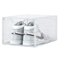 BOX CONTENITORE PER SCARPE CALZATURE SCATOLA INPILABILE 34X25X18.4CM TRASPARENTE 87648