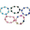 BRACCIALE BRACCIALETTO PERLE SFERE COLORATI MOLLA ELASTICIZZATO DONNA GIOIELLI
