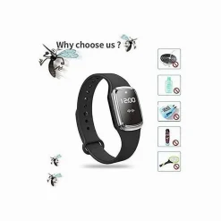 BRACCIALE REPELLENTE PER ZANZARE AD ULTRASUONI OROLOGIO DISPOSITIVO ANTIZANZARE