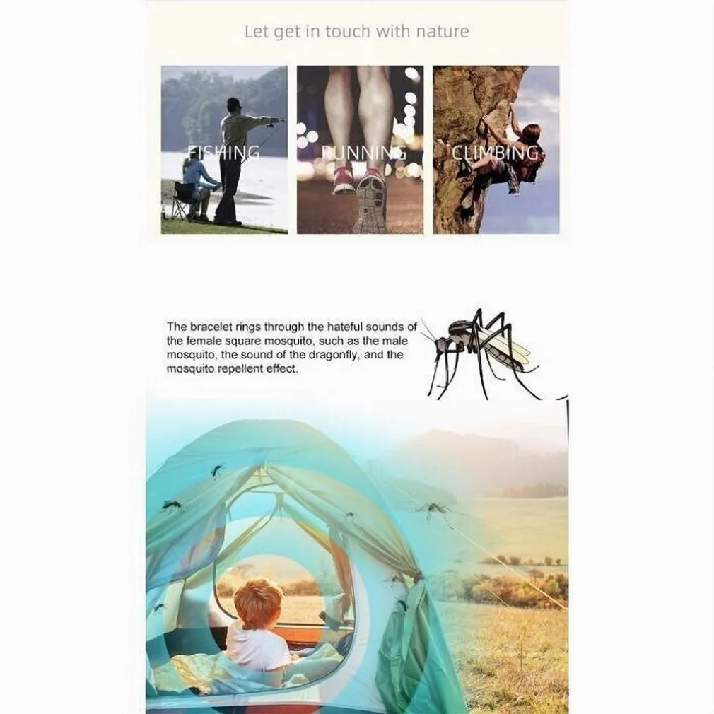 BRACCIALE REPELLENTE PER ZANZARE AD ULTRASUONI OROLOGIO DISPOSITIVO ANTIZANZARE