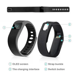 BRACCIALETTO SMARTWATCH FITNESS BLUETOOTH TRACKER DA POLSO PER ANDROID IOS