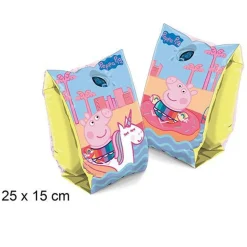 BRACCIOLI GONFIABILI PEPPA PIG MARE PISCINA NUOTO PER BAMBINI MANICOTTI 25X15CM