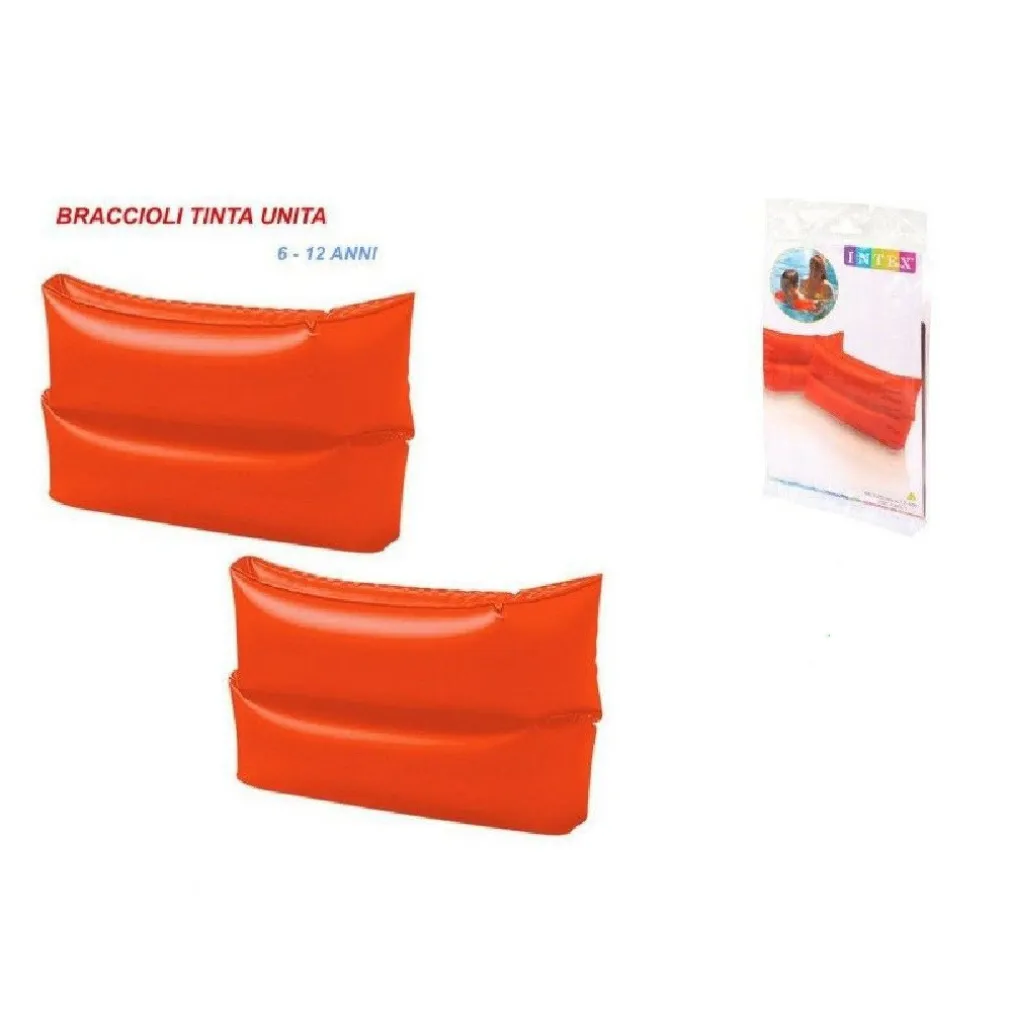 BRACCIOLI GONFIABILI PER BAMBINI 6-12ANNI PISCINA MARE TINTA UNITA 25X17CM 59642