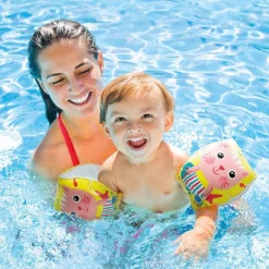 BRACCIOLI STAMPA GATTINI FELICI GONFIABILI 20X15CM PER BAMBINI PISCINA MARE 56665