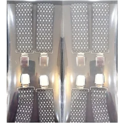 BRETELLE ELASTICIZZATE UOMO DONNA CINGHIA REGOLABILE NERE ROMBI BIANCHI