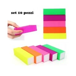 BUFFER FLUORESCENTE MATTONCINO LIMA PER UNGHIE RICOSTRUZIONE NAILS ART LIMETTA