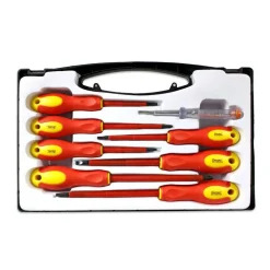 CACCIAVITI PER ELETTRICISTA ISOLATI 7 PEZZI CON CERCAFASE TESTER GIRAVITI