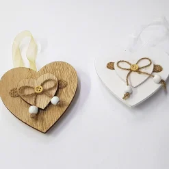 CALAMITE CALAMITA 2 PEZZI IN LEGNO CUORE FERMATENDA DESIGN TENDE ORNAMENTO TENDA