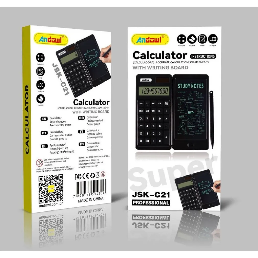 CALCOLATRICE JSK-C21 PIANO SCRITTURA PENNA TAVOLETTA SCRIVERE DISEGNARE/MEMO PAD