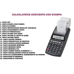 CALCOLATRICE SCRIVENTE CON DISPLAY LCD 12 CIFRE SCONTRINO STAMPATO NON FISCALE