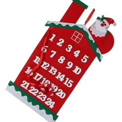 CALENDARIO AVVENTO CASETTA DI BABBO NATALE 60CM IN FELTRO DECORAZIONI NATALIZIE