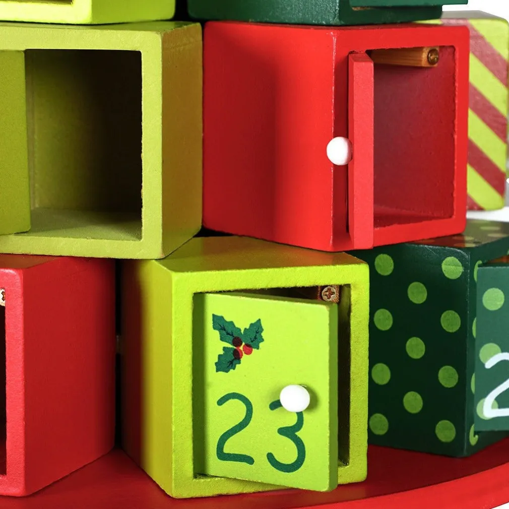 CALENDARIO AVVENTO REGALI DI NATALE IN LEGNO 24 CASSETTI DECORAZIONI NATALIZIE