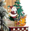 CALENDARIO DELL'AVVENTO BABBO NATALE IN LEGNO 24 CASSETTI DECORAZIONI NATALIZIE