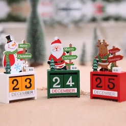 CALENDARIO DELL'AVVENTO BABBO NATALE IN LEGNO DATARIO DATA DECORAZIONI NATALIZIE