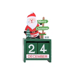 CALENDARIO DELL'AVVENTO BABBO NATALE IN LEGNO DATARIO DATA DECORAZIONI NATALIZIE