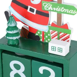 CALENDARIO DELL'AVVENTO BABBO NATALE IN LEGNO DATARIO DATA DECORAZIONI NATALIZIE