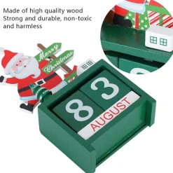 CALENDARIO DELL'AVVENTO BABBO NATALE IN LEGNO DATARIO DATA DECORAZIONI NATALIZIE