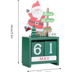 CALENDARIO DELL'AVVENTO BABBO NATALE IN LEGNO DATARIO DATA DECORAZIONI NATALIZIE