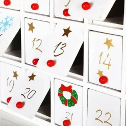 CALENDARIO DELL'AVVENTO TRENINO NATALIZIO DI BABBO NATALE IN LEGNO 24 CASSETTI