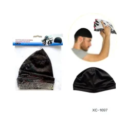 CALOTTA SOTTOCASCO CAPPELLO IN FIBRA NATURALE DI SETA PER MOTO BICI NERO XC-1697