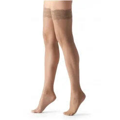 CALZE AUTOREGGENTI 20 DEN NUDO RETE CARNE PIZZO MERLETTO AUTO REGGENTI COLLANT