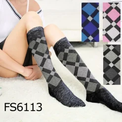 CALZE LUNGHE DA DONNA LUNGHE 12 PAIA VARI COLORI CALZA FS6113 ROMBI GRANDI