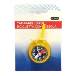 CAMPANELLO PER BICICLETTA BICI CON BUSSOLA PER MANUBRIO VARI COLORI XC-1630