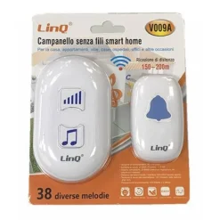 CAMPANELLO SENZA FILI CON RICEVITORE SMART HOME 200-300 METRI SPAZI APERTI V009A