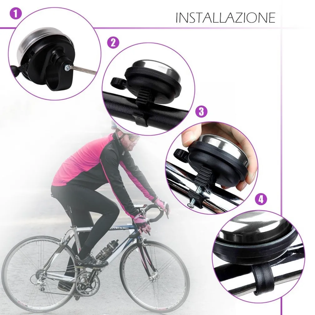 CAMPANELLO TRADIZIONALE LEGA ALLUMINIO I LOVE MY BIKE ATTACCO UNIVERSALE XC-2508