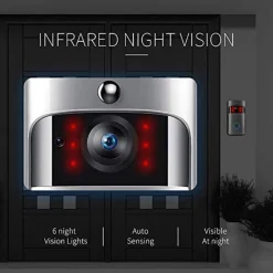 CAMPANELLO VIDEOCITOFONO WIFI SICUREZZA CASA ALLARME PORTA CON SENSORE MOVIMENTO