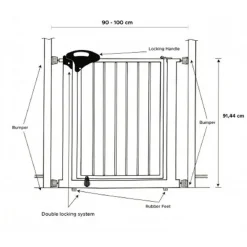 CANCELLETTO NOBLEZA PER CANI CANE LARGHEZZA REGOLABILE 90-100 CM ALTEZZA 92 CM