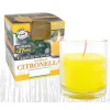 CANDELA AL PROFUMO DI CITRONELLA IN BICCHIERE DI VETRO ANTI ZANZARE 7.8 X 8 CM