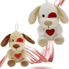 CANE CAGNOLINO PELUCHE 16CM CUORE STAMPATO LACCIO SAN VALENTINO COL. ASS. 95066