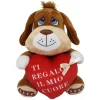 CANE PELUCHE 25 CM PUPAZZO CON CUORE SCRITTA "TI REGALO IL MIO CUORE" 67761