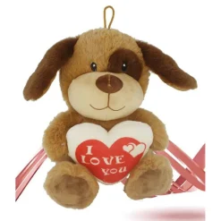 CANE PELUCHE CON CUORE SCRITTA