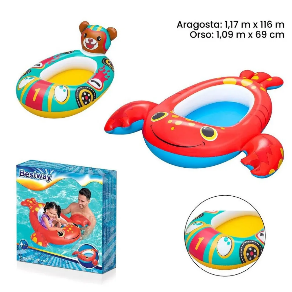 CANOTTINO CANOTTO ARAGOSTA 117X116CM / ORSO 109X69CM BAMBINI PISCINA MARE 34170