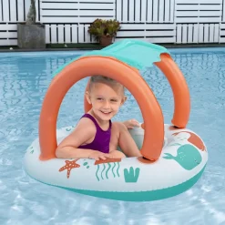 CANOTTINO GOMMONE COMFORT PLUSH PER BAMBINI TETTO PARASOLE DESIGN CREATURE MARINE 34203